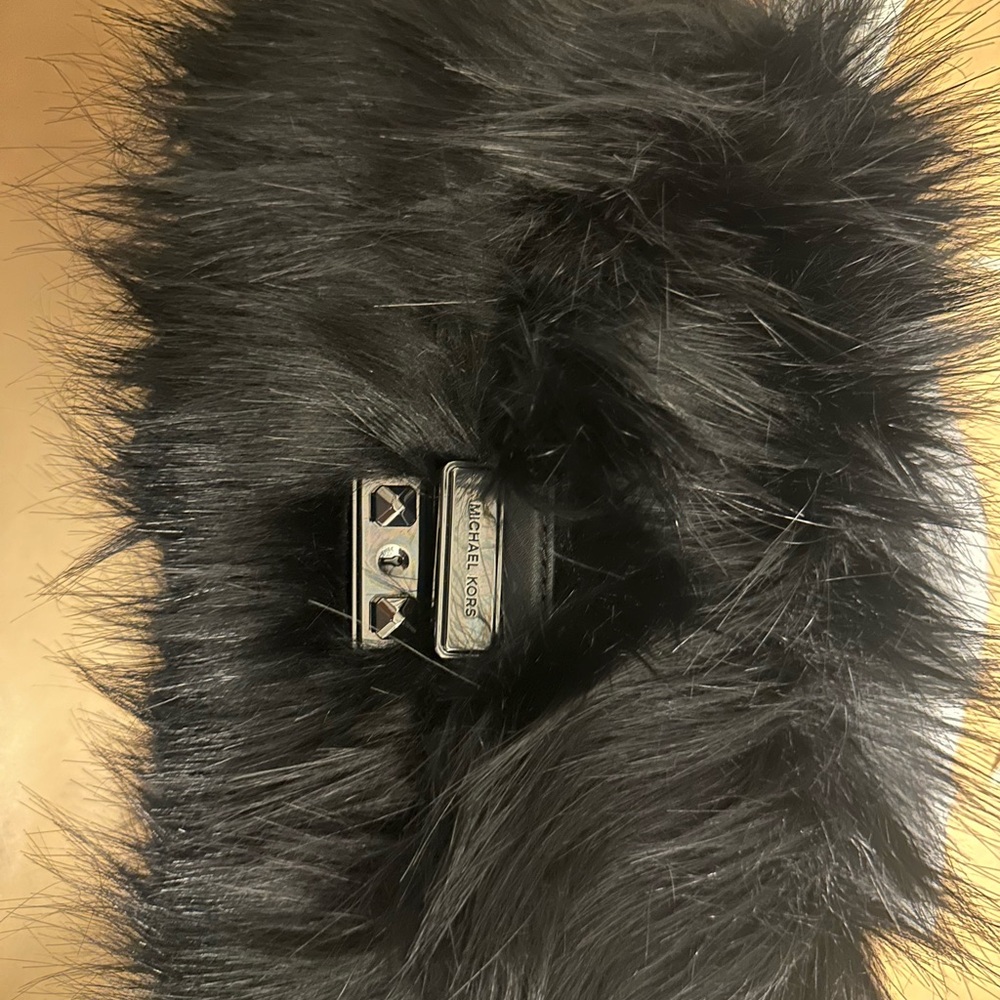 Michael Kors Black Faux Fur Wrap